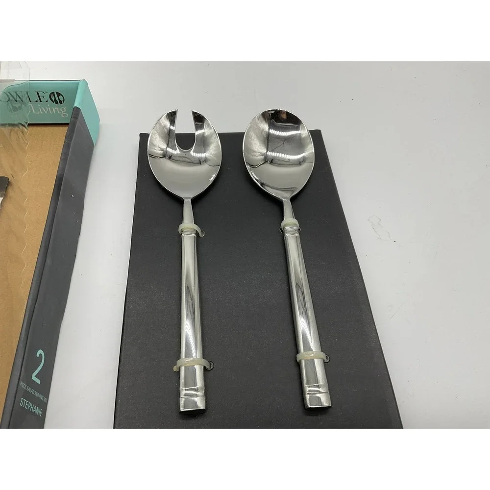 Towle Living Stephanie Salad Serving Set 2pc Silver Forged Stainless Steel New